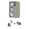 MARSİLYAN™- iPhone 16 Kılıf Yankı Form Serisi - Siyah 3D Antistatik Seramik Nano Ekran Koruyucu + Raze Metal Kamera Lens - SH