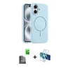 MARSİLYAN™- iPhone 16 Kılıf Yankı Form Serisi - Siyah 3D Antistatik Seramik Nano Ekran Koruyucu + Raze Metal Kamera Lens - SH