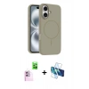 MARSİLYAN™- iPhone 16 Kılıf Yankı Form Serisi - Siyah 3D Antistatik Seramik Nano Ekran Koruyucu + Raze Metal Kamera Lens - PE