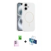 MARSİLYAN™- iPhone 16 Kılıf Yankı Form Serisi - Siyah 3D Antistatik Seramik Nano Ekran Koruyucu + Raze Metal Kamera Lens - PE
