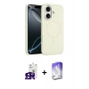 MARSİLYAN™- iPhone 16 Kılıf Yankı Form Serisi - Siyah Bilvis 5in1 3D Magic Cam Ekran Koruyucu + Bilvis Titan Kamera Lens - SH