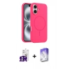 MARSİLYAN™- iPhone 16 Kılıf Yankı Form Serisi - Siyah Bilvis 5in1 3D Magic Cam Ekran Koruyucu + Bilvis Titan Kamera Lens - GS