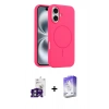 MARSİLYAN™- iPhone 16 Kılıf Yankı Form Serisi - Siyah Bilvis 5in1 3D Magic Cam Ekran Koruyucu + Bilvis Titan Kamera Lens - YL