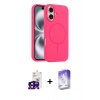 MARSİLYAN™- iPhone 16 Kılıf Yankı Form Serisi - Siyah Bilvis 5in1 3D Magic Cam Ekran Koruyucu + Bilvis Titan Kamera Lens - SH
