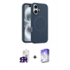 MARSİLYAN™- iPhone 16 Kılıf Yankı Form Serisi - Siyah Bilvis 5in1 3D Magic Cam Ekran Koruyucu + Bilvis Titan Kamera Lens - SH