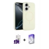 MARSİLYAN™- iPhone 16 Kılıf Yankı Form Serisi - Siyah Bilvis 5in1 3D Magic Cam Ekran Koruyucu + Bilvis Titan Kamera Lens - GS