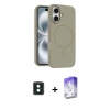 MARSİLYAN™- iPhone 16 Kılıf Yankı Form Serisi - Siyah Bilvis 5in1 3D Magic Cam Ekran Koruyucu + PVD Metal Kamera Lens - YL
