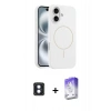 MARSİLYAN™- iPhone 16 Kılıf Yankı Form Serisi - Siyah Bilvis 5in1 3D Magic Cam Ekran Koruyucu + PVD Metal Kamera Lens - MI