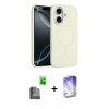 MARSİLYAN™- iPhone 16 Kılıf Yankı Form Serisi - Siyah Bilvis 5in1 3D Magic Cam Ekran Koruyucu + Raze Metal Kamera Lens - SH
