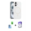 MARSİLYAN™- iPhone 16 Kılıf Yankı Form Serisi - Siyah Bilvis 5in1 3D Magic Cam Ekran Koruyucu + Raze Metal Kamera Lens - LT