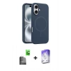 MARSİLYAN™- iPhone 16 Kılıf Yankı Form Serisi - Siyah Bilvis 5in1 3D Magic Cam Ekran Koruyucu + Raze Metal Kamera Lens - SH