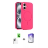 MARSİLYAN™- iPhone 16 Kılıf Yankı Form Serisi - Siyah Bilvis 5in1 3D Magic Cam Ekran Koruyucu + Raze Metal Kamera Lens - BZ
