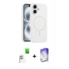 MARSİLYAN™- iPhone 16 Kılıf Yankı Form Serisi - Siyah Bilvis 5in1 3D Magic Cam Ekran Koruyucu + Raze Metal Kamera Lens - BZ