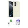 MARSİLYAN™- iPhone 16 Kılıf Yankı Form Serisi - Siyah Bilvis 5in1 3D Magic Cam Ekran Koruyucu + Raze Metal Kamera Lens - BZ