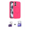 MARSİLYAN™- iPhone 16 Kılıf Yankı Form Serisi - Siyah Bilvis 5in1 5D Magic Hayalet Cam Ekran Koruyucu + Bilvis Titan Kamera Lens - SH