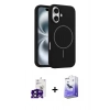 MARSİLYAN™- iPhone 16 Kılıf Yankı Form Serisi - Siyah Bilvis 5in1 5D Magic Hayalet Cam Ekran Koruyucu + Bilvis Titan Kamera Lens - SH