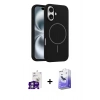MARSİLYAN™- iPhone 16 Kılıf Yankı Form Serisi - Siyah Bilvis 5in1 5D Magic Hayalet Cam Ekran Koruyucu + Bilvis Titan Kamera Lens - GS