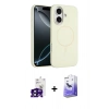 MARSİLYAN™- iPhone 16 Kılıf Yankı Form Serisi - Siyah Bilvis 5in1 5D Magic Hayalet Cam Ekran Koruyucu + Bilvis Titan Kamera Lens - SH
