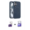 MARSİLYAN™- iPhone 16 Kılıf Yankı Form Serisi - Siyah Bilvis 5in1 5D Magic Hayalet Cam Ekran Koruyucu + Bilvis Titan Kamera Lens - SH