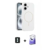 MARSİLYAN™- iPhone 16 Kılıf Yankı Form Serisi - Siyah Bilvis 5in1 5D Magic Hayalet Cam Ekran Koruyucu + PVD Metal Kamera Lens - YL