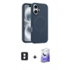 MARSİLYAN™- iPhone 16 Kılıf Yankı Form Serisi - Siyah Bilvis 5in1 5D Magic Hayalet Cam Ekran Koruyucu + PVD Metal Kamera Lens - MI