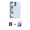 MARSİLYAN™- iPhone 16 Kılıf Yankı Form Serisi - Siyah Bilvis 5in1 5D Magic Hayalet Cam Ekran Koruyucu + PVD Metal Kamera Lens - MI