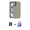MARSİLYAN™- iPhone 16 Kılıf Yankı Form Serisi - Siyah Bilvis 5in1 5D Magic Hayalet Cam Ekran Koruyucu + PVD Metal Kamera Lens - MI