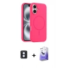 MARSİLYAN™- iPhone 16 Kılıf Yankı Form Serisi - Siyah Bilvis 5in1 5D Magic Hayalet Cam Ekran Koruyucu + PVD Metal Kamera Lens - MI