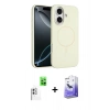 MARSİLYAN™- iPhone 16 Kılıf Yankı Form Serisi - Siyah Bilvis 5in1 5D Magic Hayalet Cam Ekran Koruyucu + Raze Metal Kamera Lens - BZ