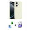 MARSİLYAN™- iPhone 16 Kılıf Yankı Form Serisi - Siyah Bilvis 5in1 5D Magic Hayalet Cam Ekran Koruyucu + Raze Metal Kamera Lens - LT