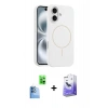 MARSİLYAN™- iPhone 16 Kılıf Yankı Form Serisi - Siyah Bilvis 5in1 5D Magic Hayalet Cam Ekran Koruyucu + Raze Metal Kamera Lens - LT