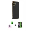 MARSİLYAN™- iPhone 16 Kılıf Yankı Serisi - Şeffaf 360 Full Body Arka Koruyucu + Raze Metal Kamera Lens - PE