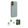 MARSİLYAN™- iPhone 16 Kılıf Yankı Serisi - Şeffaf 360 Full Body Arka Koruyucu + Raze Metal Kamera Lens - PE