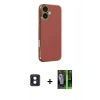 MARSİLYAN™- iPhone 16 Kılıf Yankı Serisi - Şeffaf 360 Full Body Arka Koruyucu + PVD Metal Kamera Lens - MI