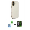 MARSİLYAN™- iPhone 16 Kılıf Yankı Serisi - Şeffaf 360 Full Body Arka Koruyucu + Raze Metal Kamera Lens - LT