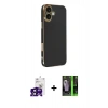 MARSİLYAN™- iPhone 16 Kılıf Yankı Serisi - Şeffaf 360 Full Body Arka Koruyucu + Bilvis Titan Kamera Lens - SH