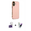 MARSİLYAN™- iPhone 16 Kılıf Yankı Serisi - Şeffaf Pasifik Cam Ekran Koruyucu + Bilvis Titan Kamera Lens - YL