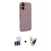 MARSİLYAN™- iPhone 16 Kılıf Yankı Serisi - Şeffaf Pasifik Cam Ekran Koruyucu + Bilvis Titan Kamera Lens - YL
