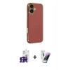 MARSİLYAN™- iPhone 16 Kılıf Yankı Serisi - Şeffaf Pasifik Cam Ekran Koruyucu + Bilvis Titan Kamera Lens - YL