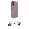 MARSİLYAN™- iPhone 16 Kılıf Yankı Serisi - Şeffaf Pasifik Cam Ekran Koruyucu + Bilvis Titan Kamera Lens - PE