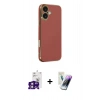 MARSİLYAN™- iPhone 16 Kılıf Yankı Serisi - Şeffaf Pasifik Cam Ekran Koruyucu + Bilvis Titan Kamera Lens - PE