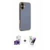 MARSİLYAN™- iPhone 16 Kılıf Yankı Serisi - Şeffaf Pasifik Cam Ekran Koruyucu + Bilvis Titan Kamera Lens - PE