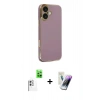 MARSİLYAN™- iPhone 16 Kılıf Yankı Serisi - Şeffaf Pasifik Cam Ekran Koruyucu + Raze Metal Kamera Lens - BZ