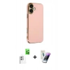 MARSİLYAN™- iPhone 16 Kılıf Yankı Serisi - Şeffaf Pasifik Cam Ekran Koruyucu + Raze Metal Kamera Lens - BZ