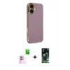 MARSİLYAN™- iPhone 16 Kılıf Yankı Serisi - Siyah 360 Mat Full Body Arka Koruyucu + Raze Metal Kamera Lens - PE