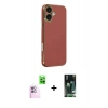 MARSİLYAN™- iPhone 16 Kılıf Yankı Serisi - Siyah 360 Mat Full Body Arka Koruyucu + Raze Metal Kamera Lens - PE