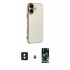 MARSİLYAN™- iPhone 16 Kılıf Yankı Serisi - Siyah 360 Mat Full Body Arka Koruyucu + PVD Metal Kamera Lens - PE