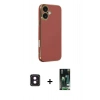 MARSİLYAN™- iPhone 16 Kılıf Yankı Serisi - Siyah 360 Mat Full Body Arka Koruyucu + PVD Metal Kamera Lens - PE