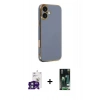 MARSİLYAN™- iPhone 16 Kılıf Yankı Serisi - Siyah 360 Mat Full Body Arka Koruyucu + Bilvis Titan Kamera Lens - YL