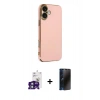 MARSİLYAN™- iPhone 16 Kılıf Yankı Serisi - Siyah 3D Antistatik Hayalet Cam Ekran Koruyucu + Bilvis Titan Kamera Lens - YL